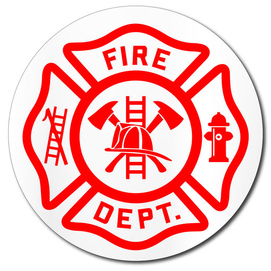 Maltese Cross Fire Department Sticker for Hard Hats