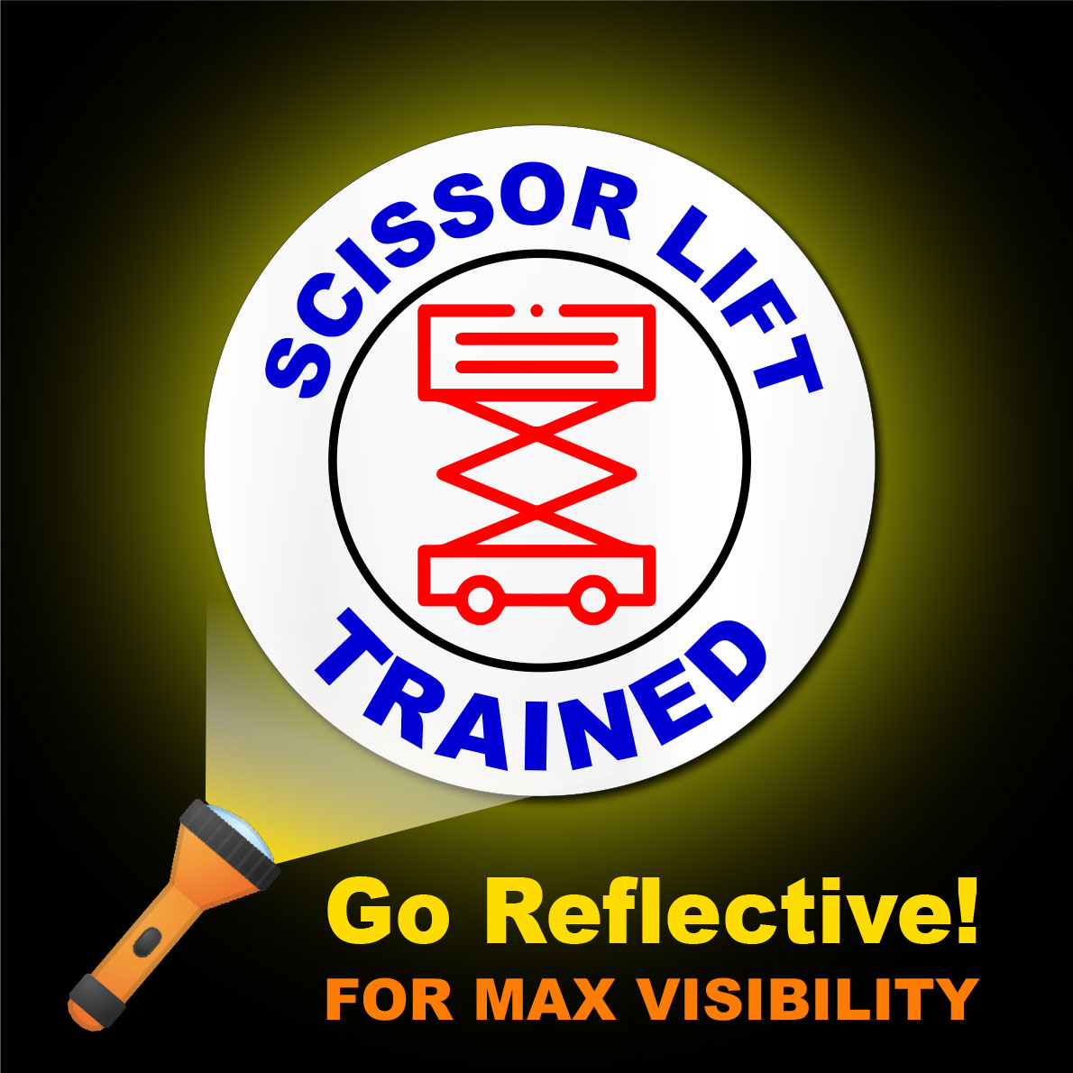 Construction Hard Hat Decal | Scissor Lift Trained Sticker