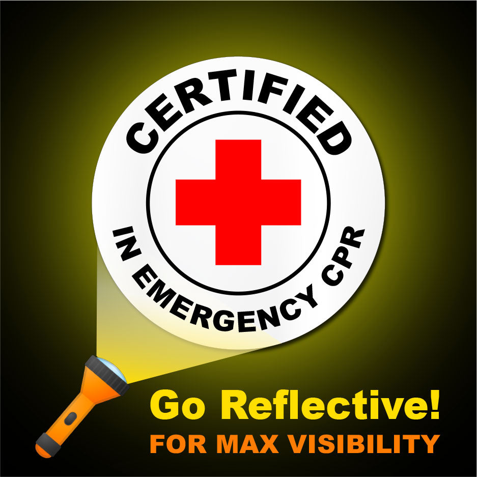 Certified in Emergency CPR Hard Hat Sticker