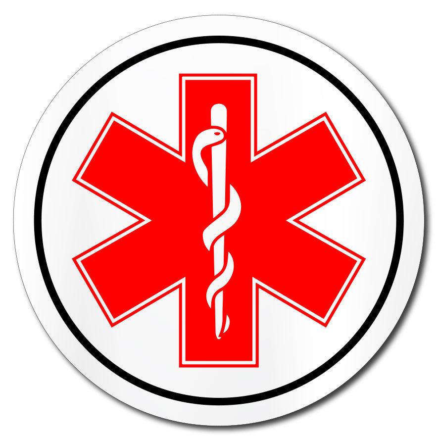 Medical Cross Hard Hat Decal -Red
