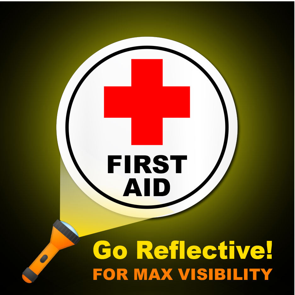 First Aid Hard Hat Decal -Red Medical Cross Sticker