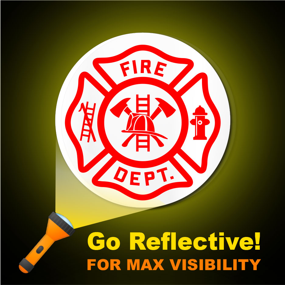 Maltese Cross Fire Department Sticker for Hard Hats