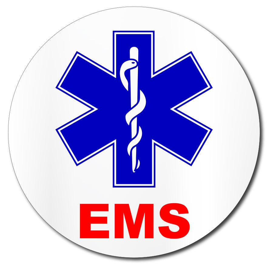 EMS Sticker with Medic Cross | First Responder Hard Hat Decal