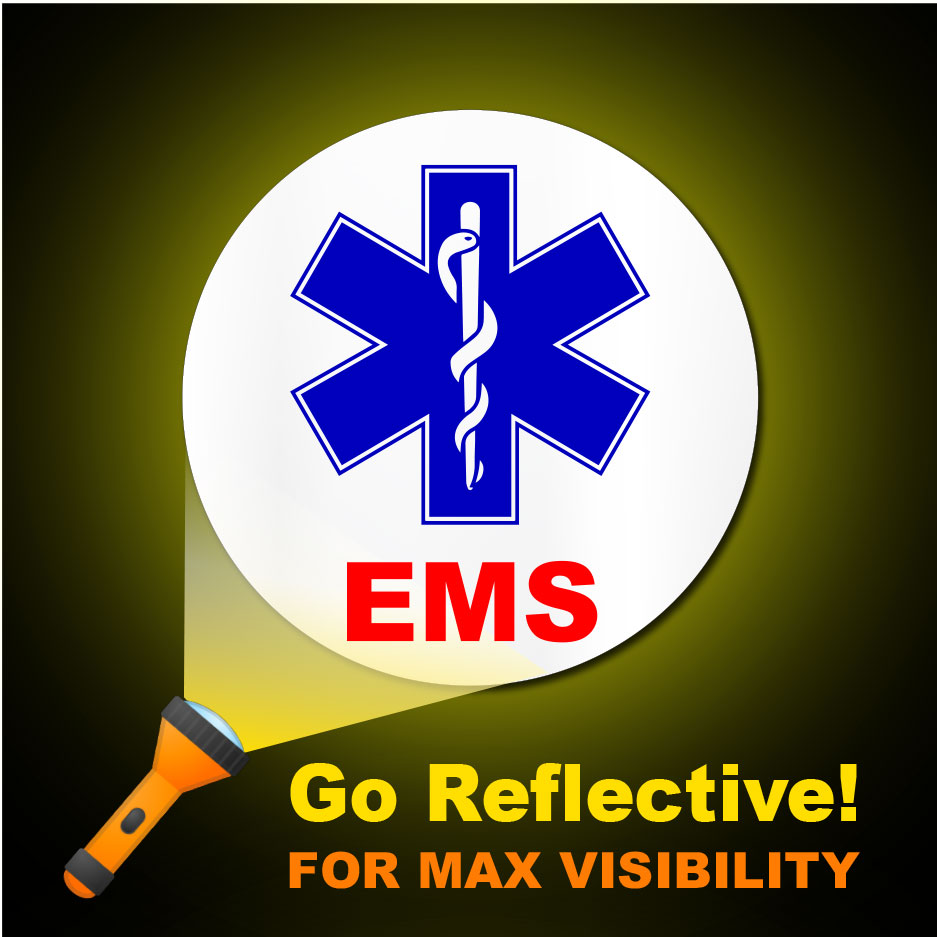 EMS Sticker with Medic Cross | First Responder Hard Hat Decal
