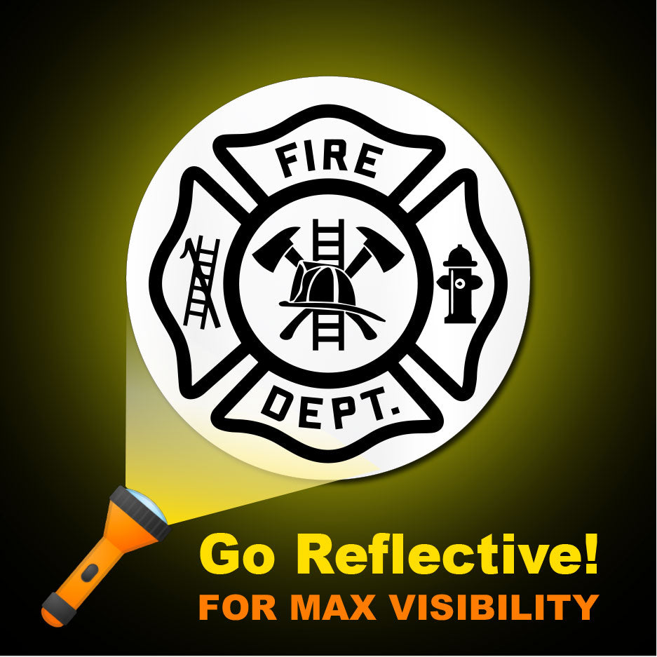 Maltese Cross Fire Department Sticker for Hard Hats - Black