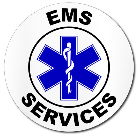 First Responder Hard Hat Decal | EMS Services Sticker with Medic Cross