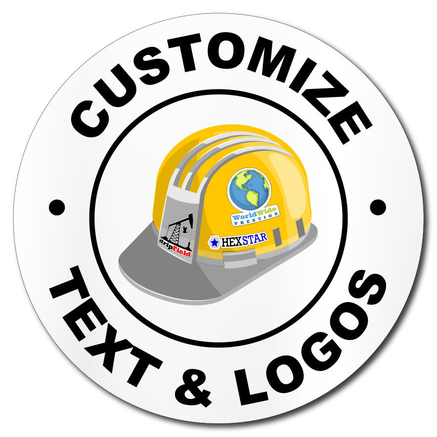 Custom Round Hard Hat Decal - Design Online for Instant Preview | Round Hard Hat Stickers
