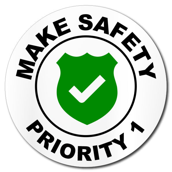 Make Safety Priority 1 Sticker | Safety Hard Hat Decal – Accent Signs ...