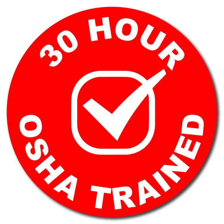 OSHA Trained Hard Hat Sticker | 30 hours Trained Decal – Accent Signs ...