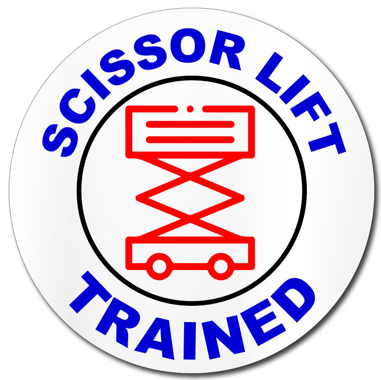 Construction Hard Hat Decal | Scissor Lift Trained Sticker – Accent ...