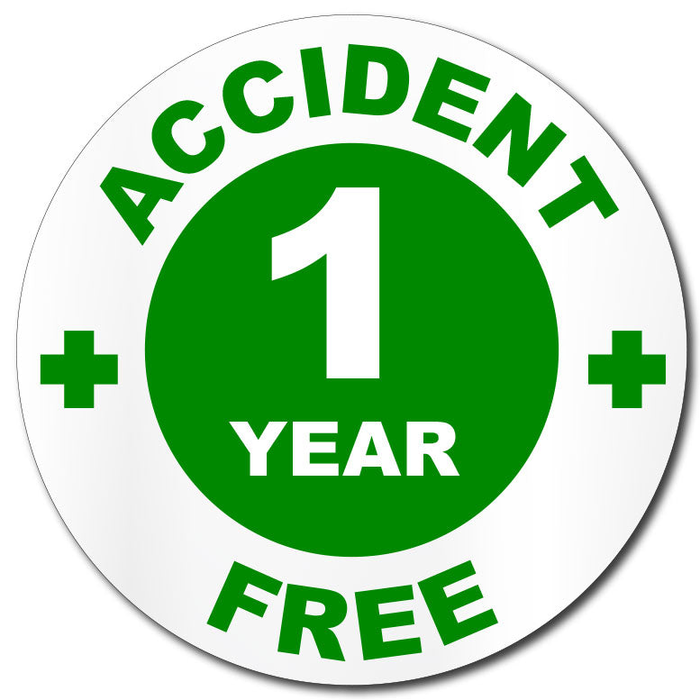 Hard Hat Decal Accident Free 1 Year Award Sticker