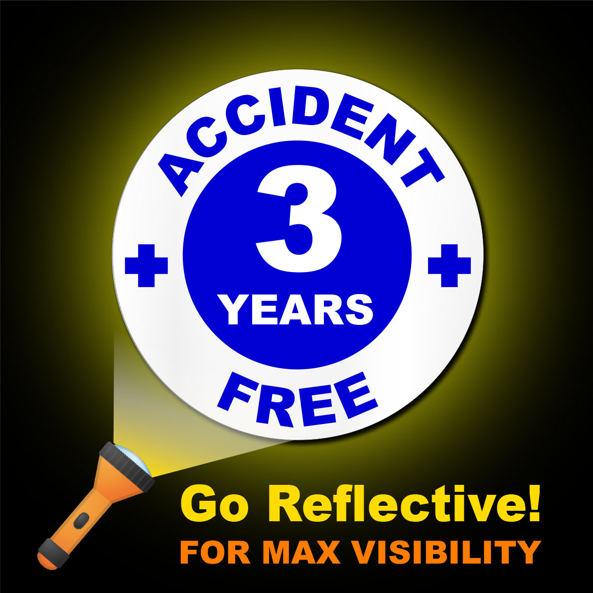 Hard Hat Sticker | 3 Years Accident Free | Safety Award Decal