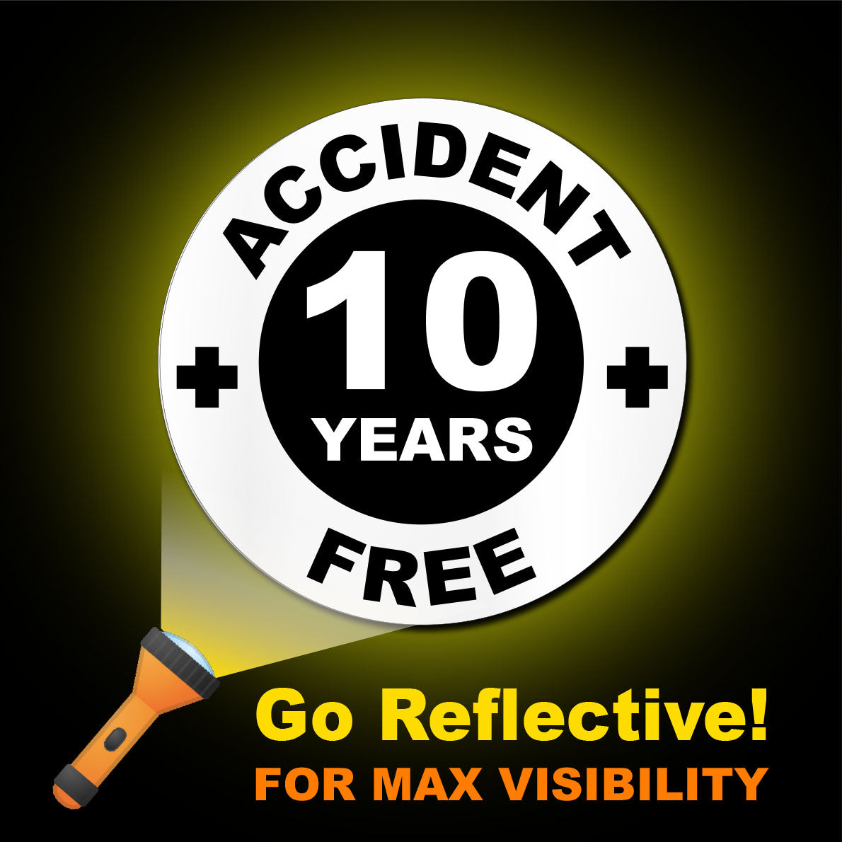 10 Years Accident Free Sticker | Hard Hat Safety Decal