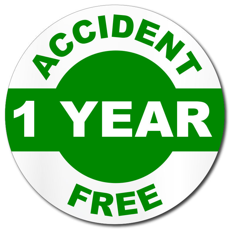 One Year Service Sticker 1 Year Accident Free Hard Hat Sticker – Accent Signs & Graphics- Hard ...