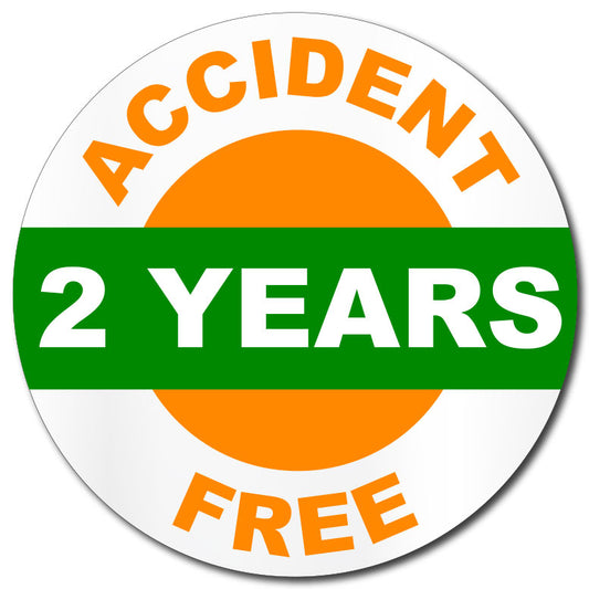 Hard Hat Safety Sticker | 2 Years Without Accidents