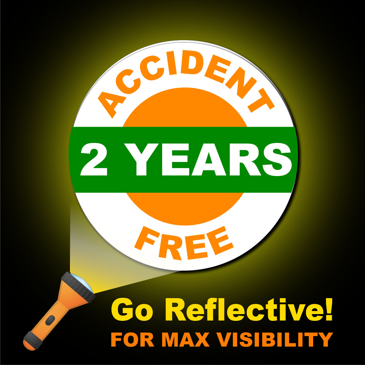 Hard Hat Safety Sticker | 2 Years Without Accidents