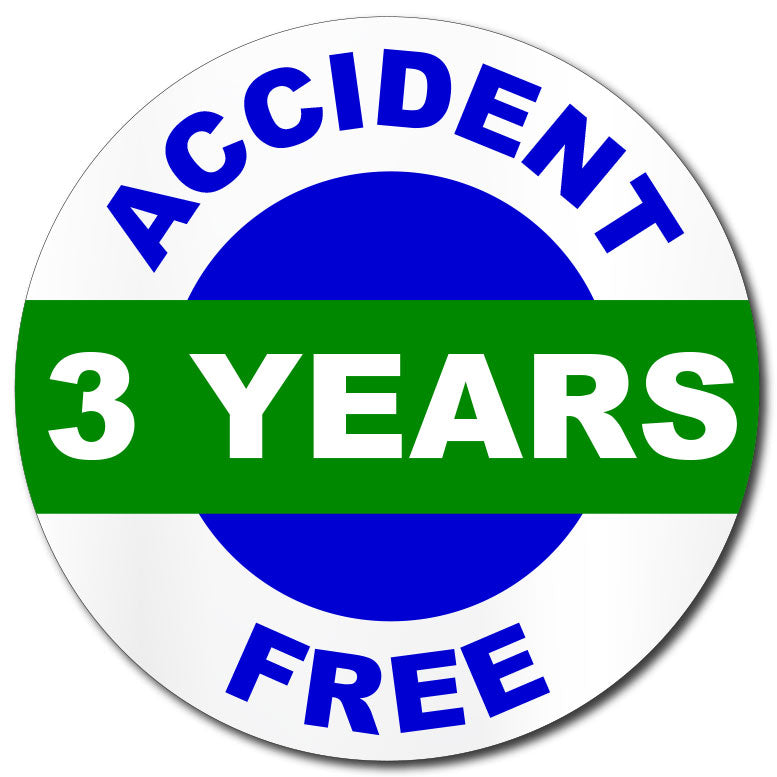 3 Years Accident Free Sticker | Hard Hat Safety Decal