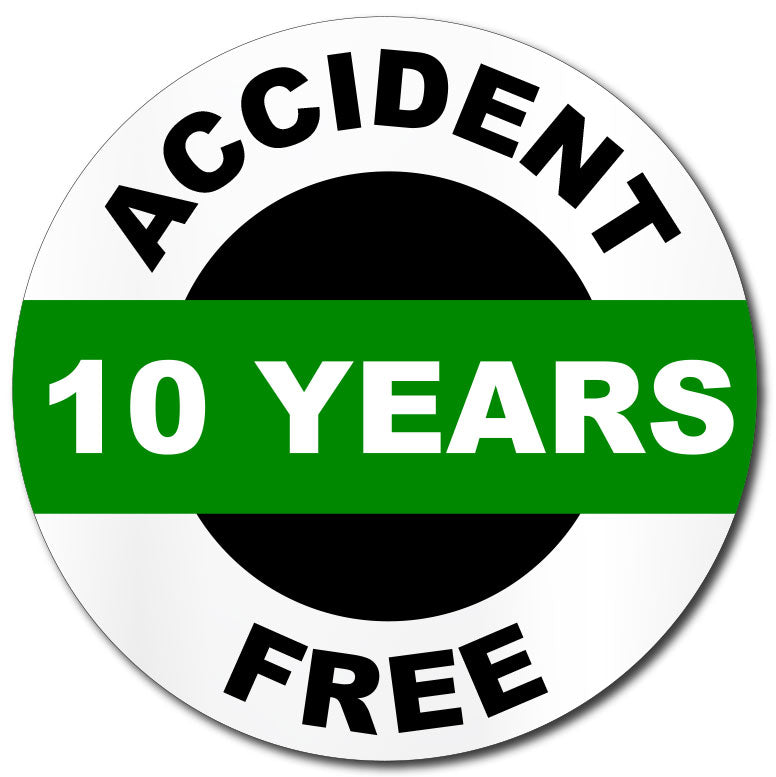 Hard Hat Safety Decal | Accident Free 10 Years